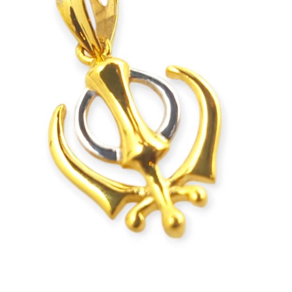 Adorable Gold Sikhi Khanda Pendant in Beautiful Design